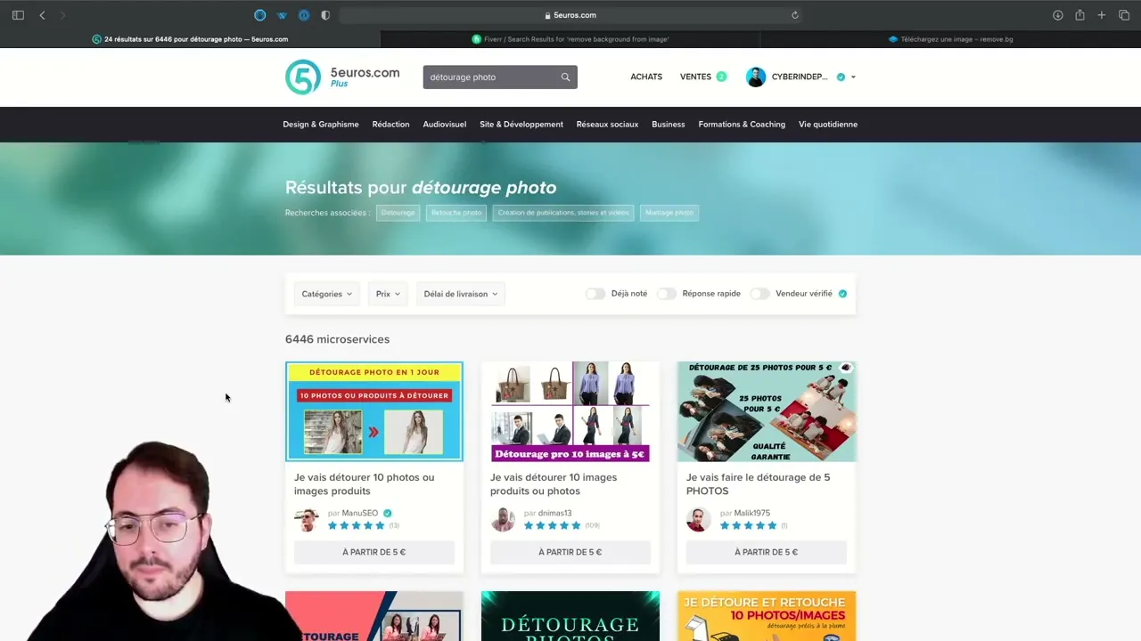 Plateformes de micro-services 5euros.com et Fiverr