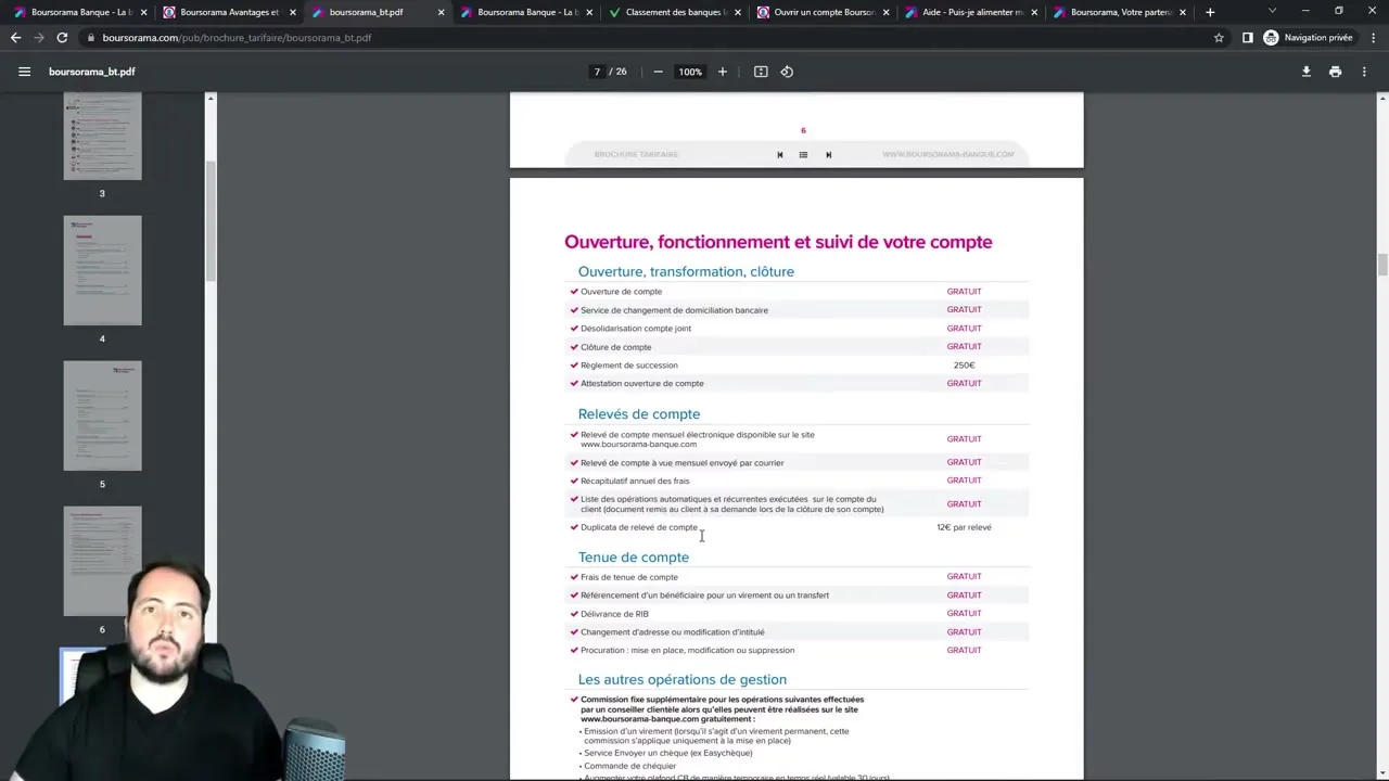 Brochure tarifaire Boursorama : les frais cachés à connaître