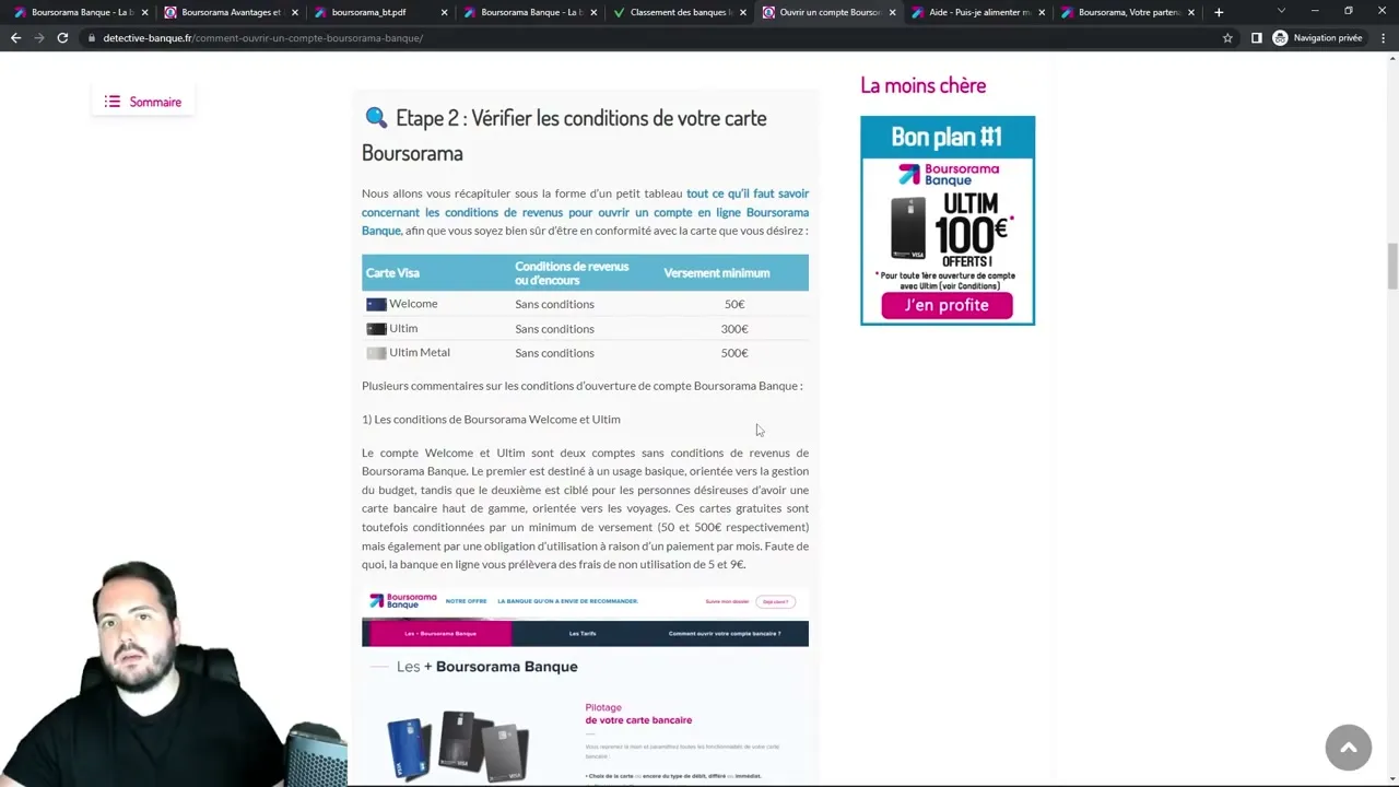 Absence d'agence physique Boursorama et impossibilité de déposer des espèces
