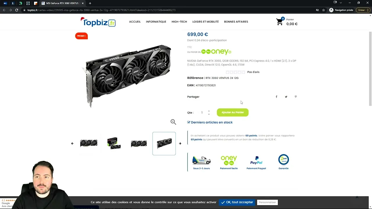 Comparaison des prix de cartes graphiques sur Idealo