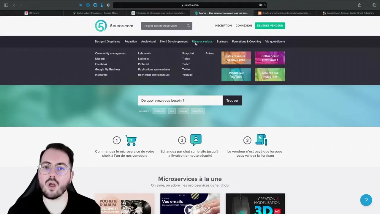 Vendre des micro-services sur 5euros.com
