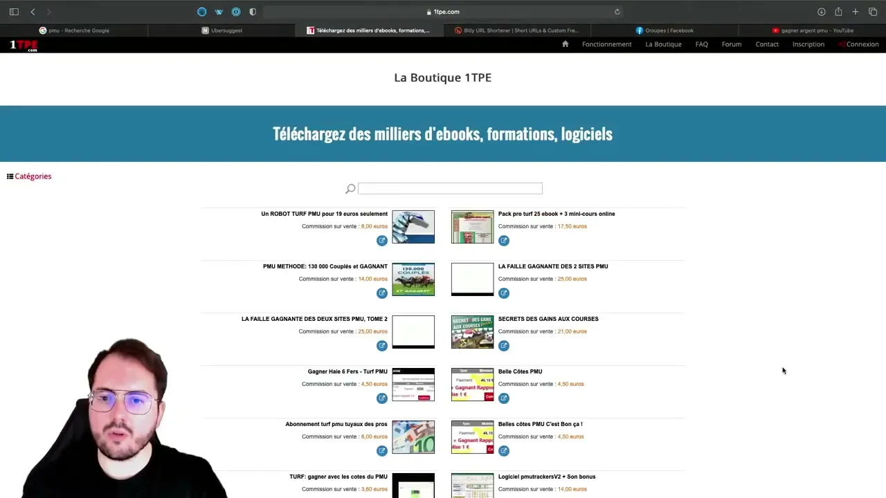 Trouver un produit sur la plateforme 1TPE