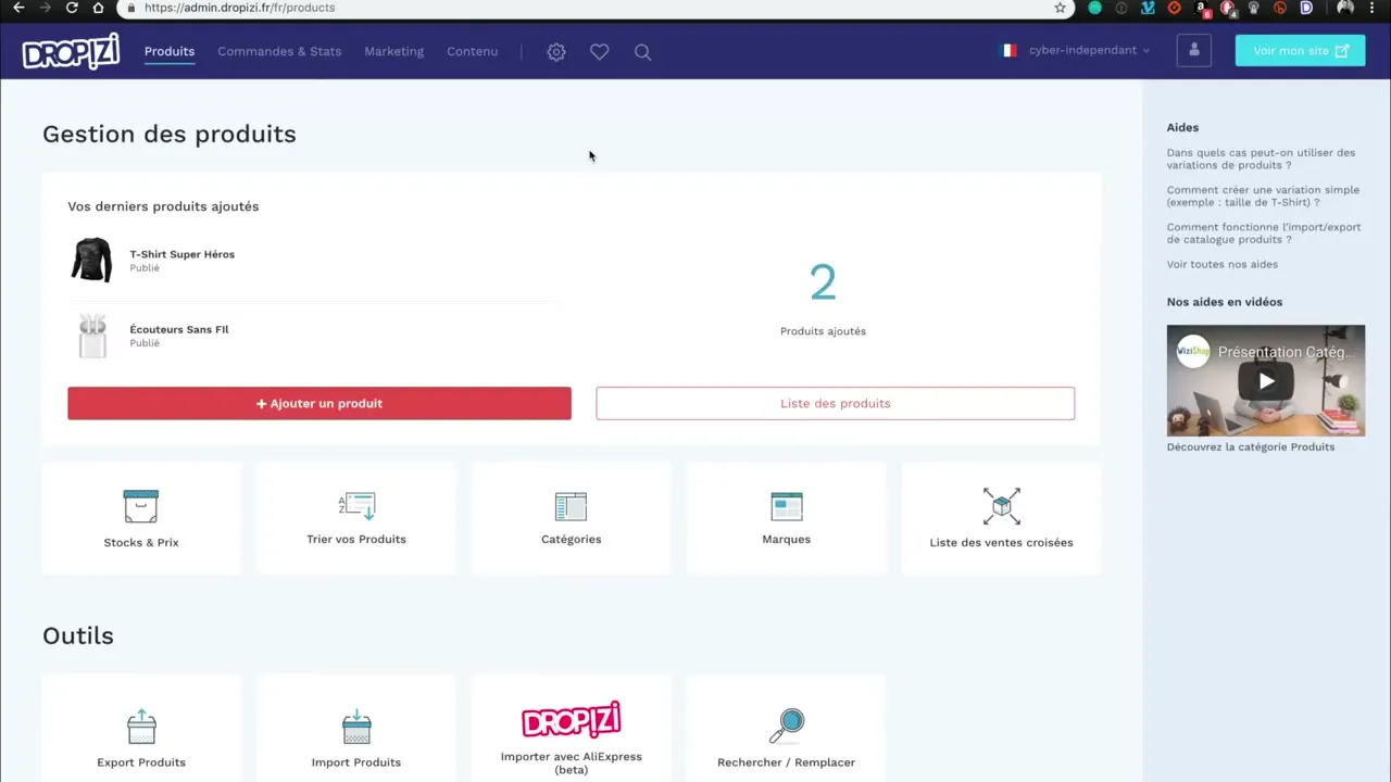 Configuration des paiements Stripe et PayPal sur Dropizi