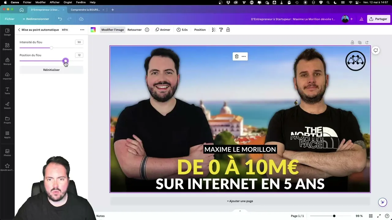 Template et dimensions pour une miniature YouTube sur Canva