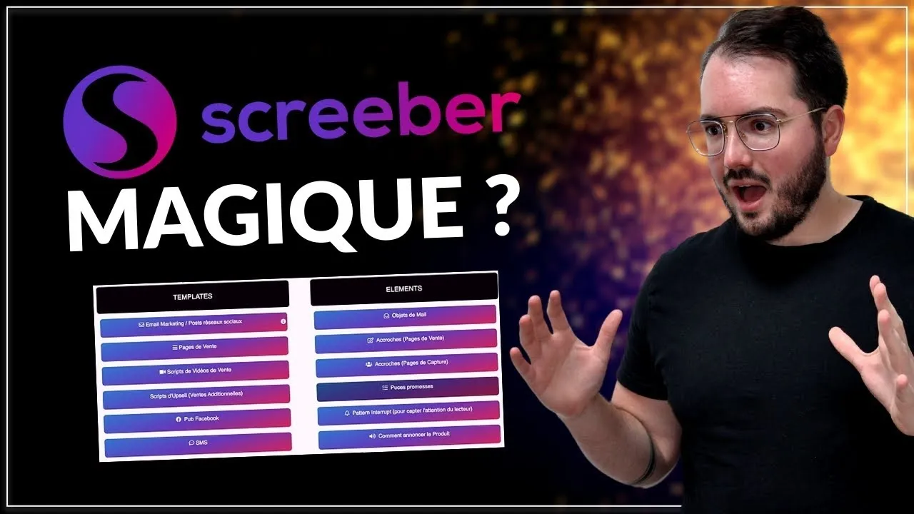 Interface du logiciel Screeber