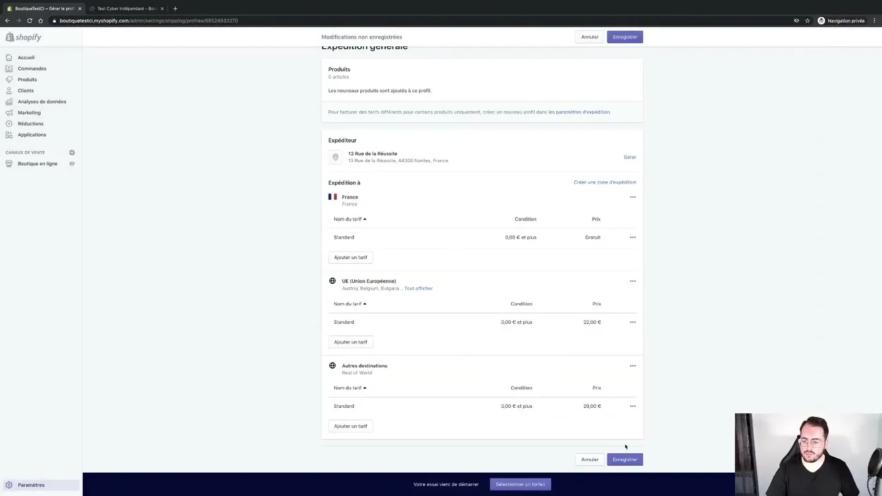 Construire sa boutique Shopify