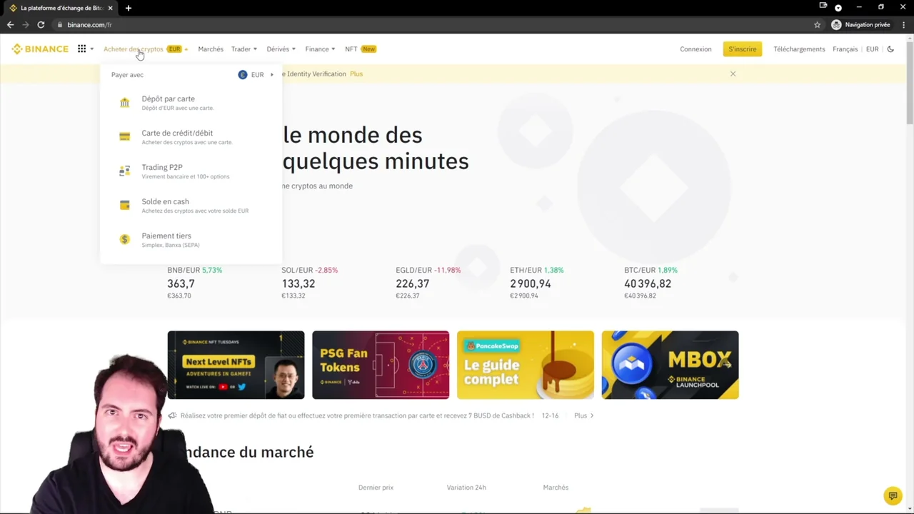 Plateforme Binance pour débutants