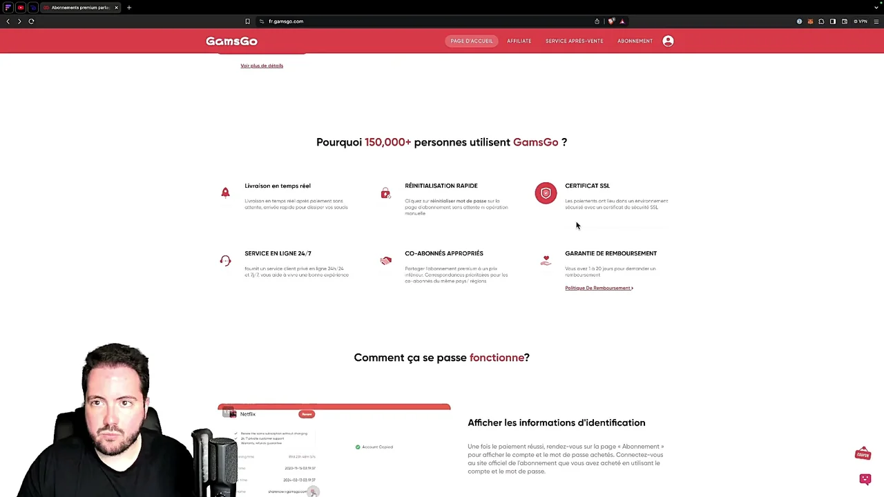 Verdict sur Gamsgo et le partage d'abonnements