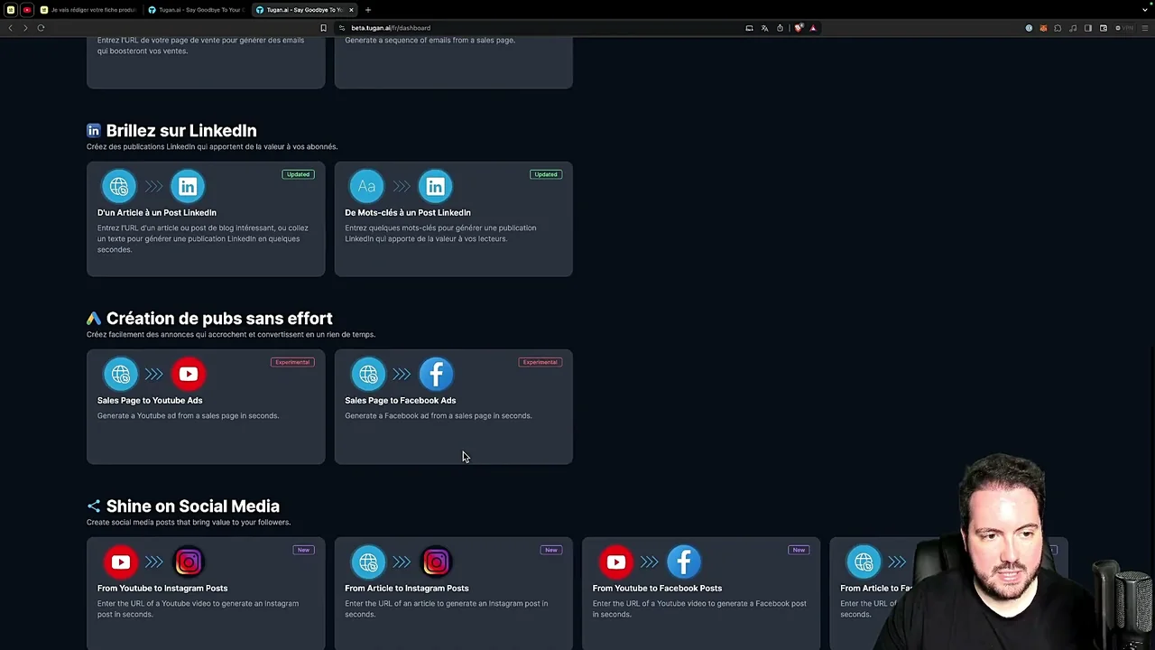 Génération de threads Twitter avec Tugan.AI