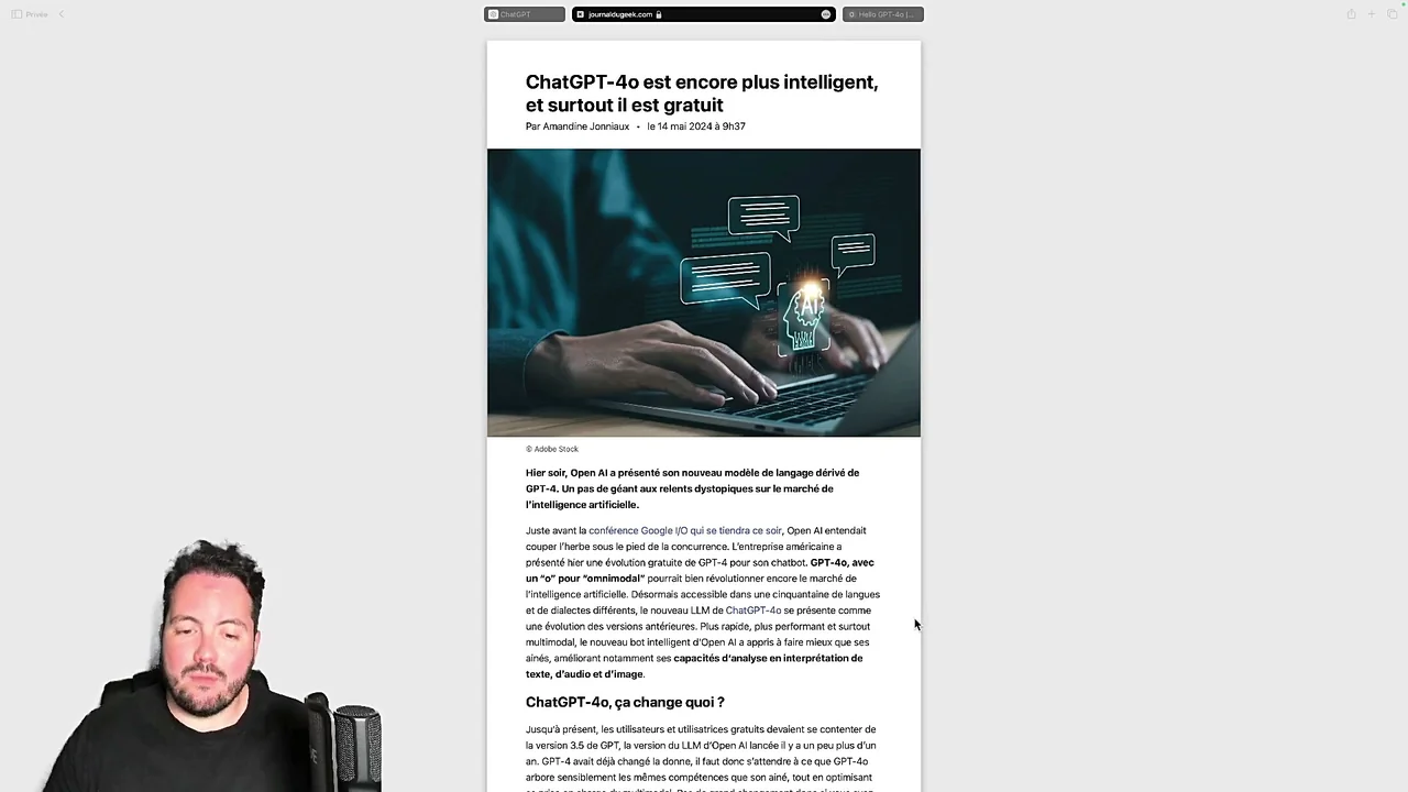 Présentation de ChatGPT-4o par Alexandre Chaimbault