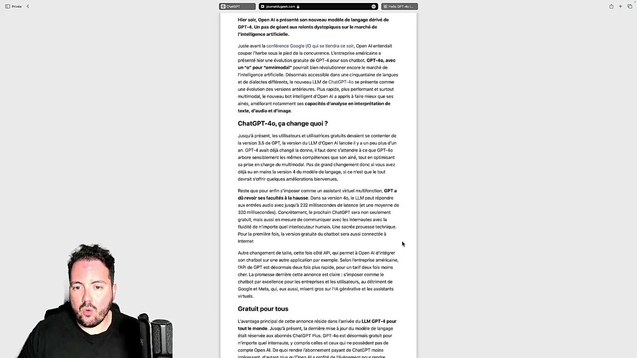 ChatGPT-4o interface gratuite