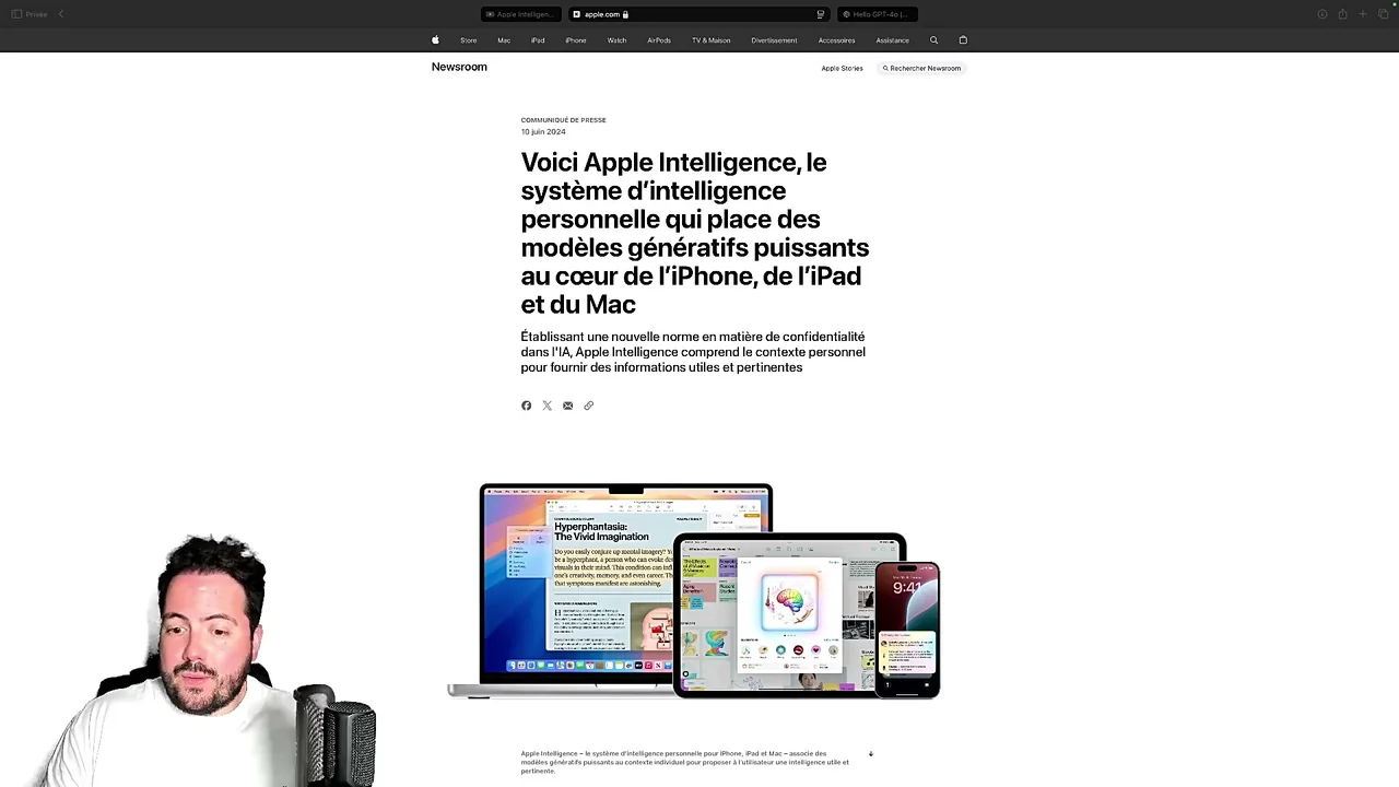 Présentation d'Apple Intelligence à la WWDC 2024
