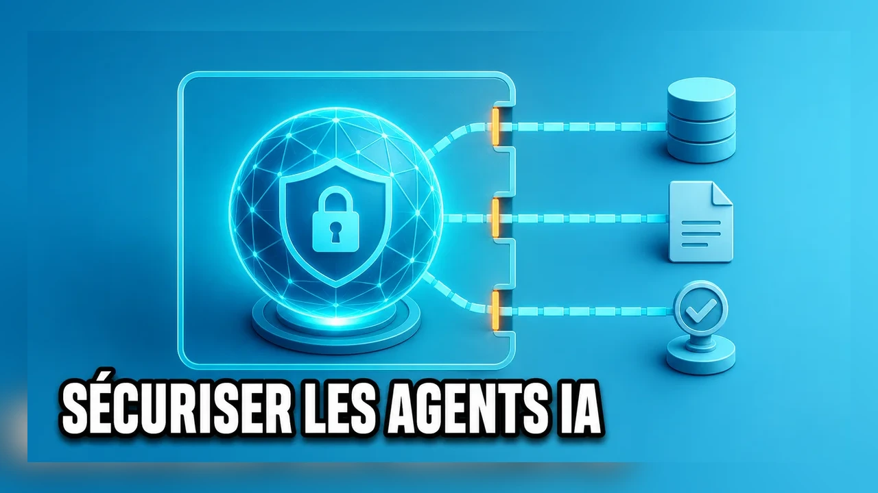 Illustration conceptuelle d’un agent IA dont les accès sont limités à une tâche précise.